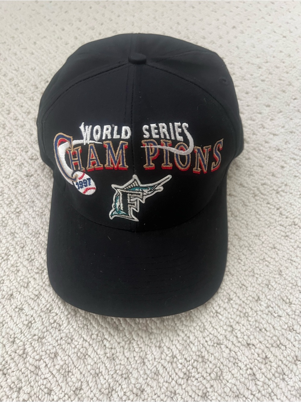 1997 Miami Marlins Black "World Series Champions" Baseball Cap